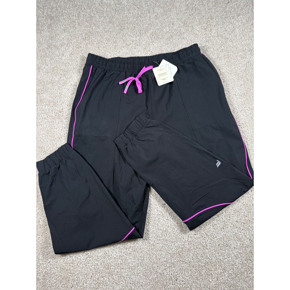 Fabletics Piped One Jogger Black Electric Orchid Neon PT2458620-11178-38050 L